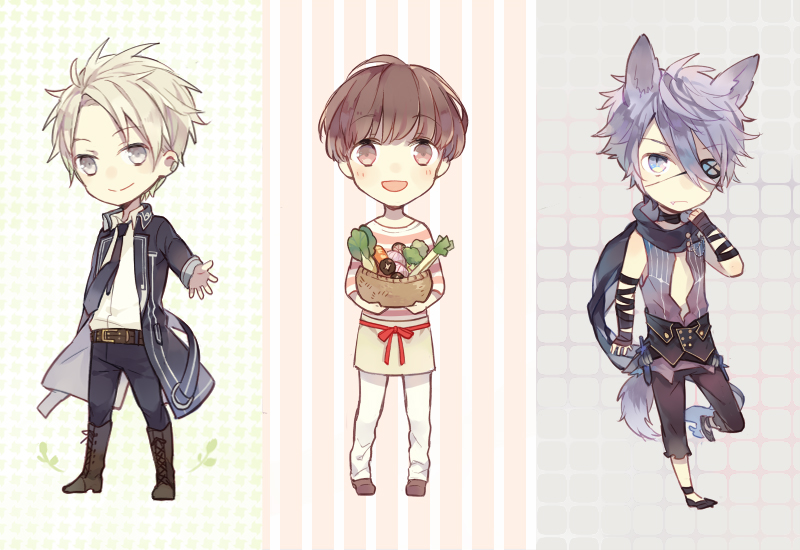 black_wolves_saga, blue_eyes, crossover, grey_hair, issho_ni_gohan, kakeru_yuiga, norn9, rath_vogart, seuga, yoneda_hikari
