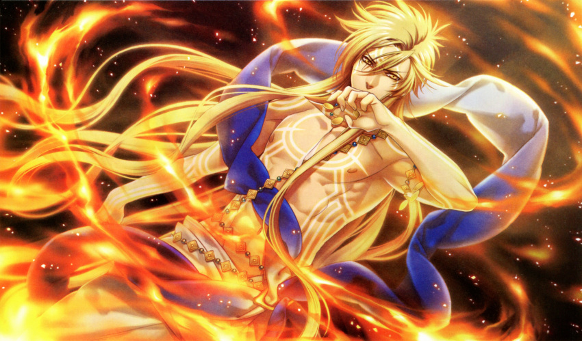 apollon_agana_belea, blonde_hair, green_eyes, kamigami_no_asobi, kazuki_yone