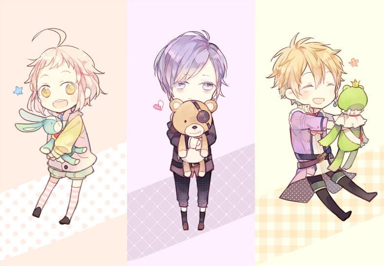asahina_wataru, brothers_conflict, crossover, diabolik_lovers, erik_(moujuutsukai_to_ouji-sama), moujuutsukai_to_ouji-sama, purple_hair, sakamaki_kanato