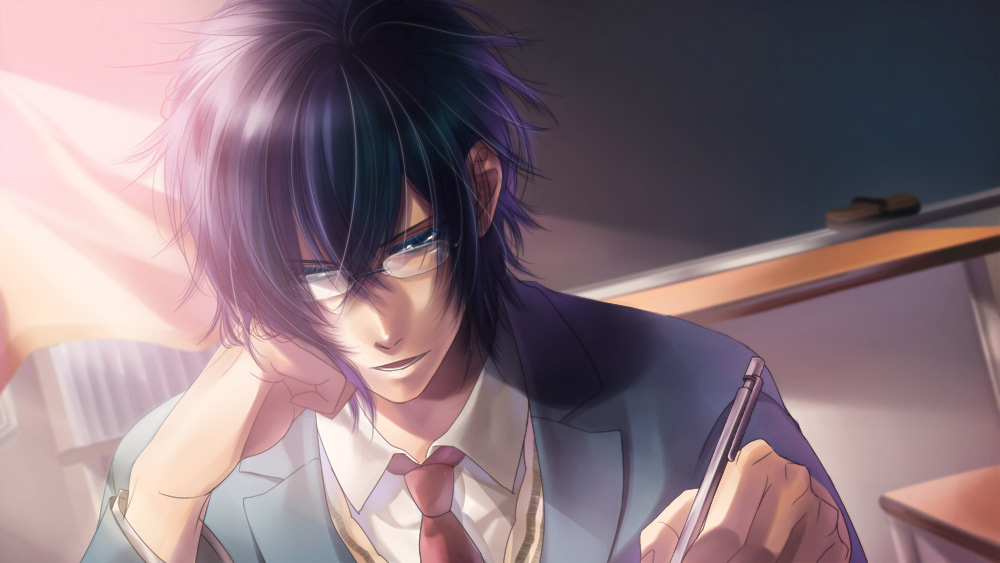 black_hair, blue_eyes, hakuouki_shinsengumi_kitan, mocchiri_oyaji, saitou_hajime_(hakuouki)