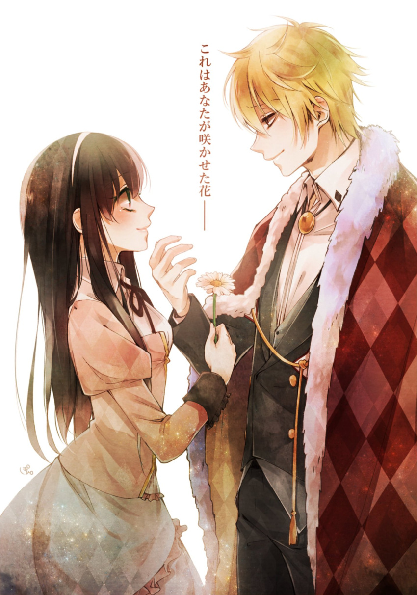 blonde_hair, clock_zero, kaga_akira, kurou_nadeshiko, poncho_49, red_eyes