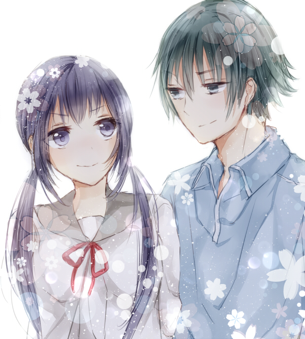 anesaki_nozomi, black_hair, hoshina_hozumi, koyuri, violet_eyes, watashi_no_real_wa_juujitsu_shisugiteiru