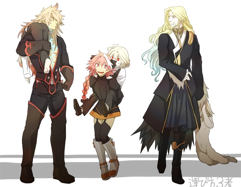 ass, beard, black_legwear, blonde_hair, blue_eyes, braid, carrying, dark_skin
