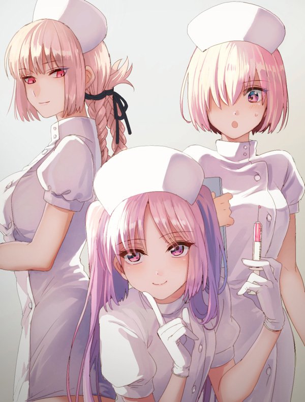 3girls, akao_ppai, blush, braid, breasts, euryale, fate/grand_order, fate/hollow_ataraxia