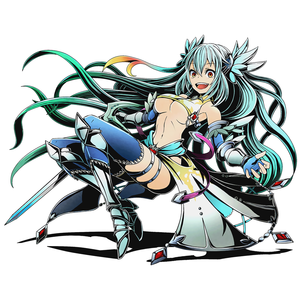 1girl, aqua_hair, armor, armored_boots, blue_gloves, blue_legwear, boots, breasts