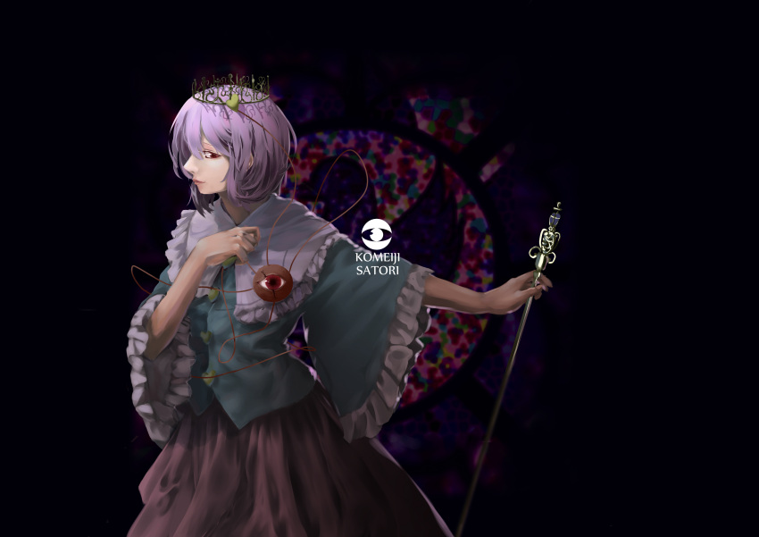 1girl, absurdres, alternate_headwear, blouse, blue_blouse, buttons, capelet, character_name