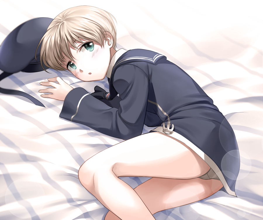 1girl, aqua_eyes, beret, blush, boba, brown_hair, dress, from_side