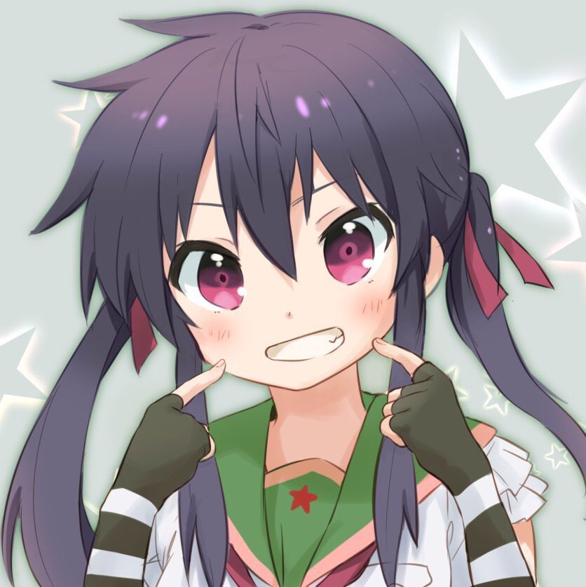 1girl, blush, ebisuzawa_kurumi, fingerless_gloves, gakkou_gurashi!, gloves, hair_ribbon, long_hair