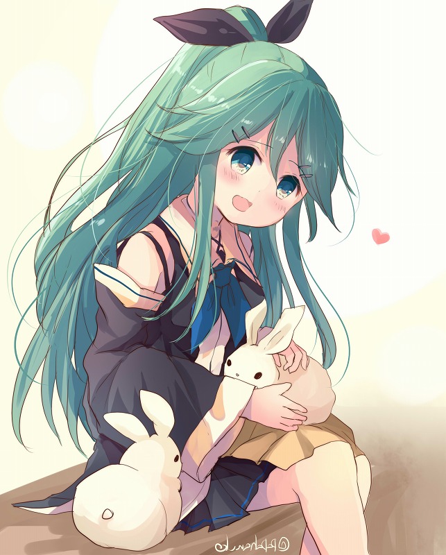 1girl, bench, black_ribbon, black_serafuku, black_skirt, detached_sleeves, flipped, green_eyes