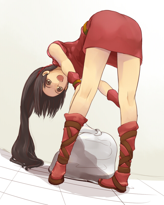 1girl, back, bag, boots, brown_eyes, brown_hair, fire_emblem, fire_emblem:_thracia_776
