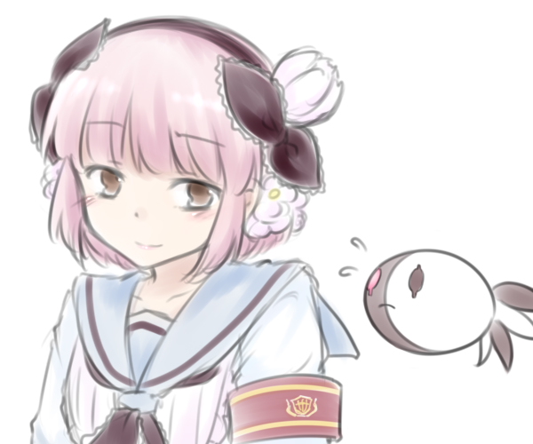 1girl, fal_(mahoiku), hairband, hicha_wynn, mahou_shoujo_ikusei_keikaku, pink_hair, short_hair, snow_white_(mahoiku)