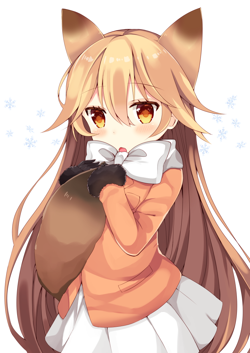 1girl, animal_ears, bangs, black_gloves, blazer, blonde_hair, blush, brown_eyes