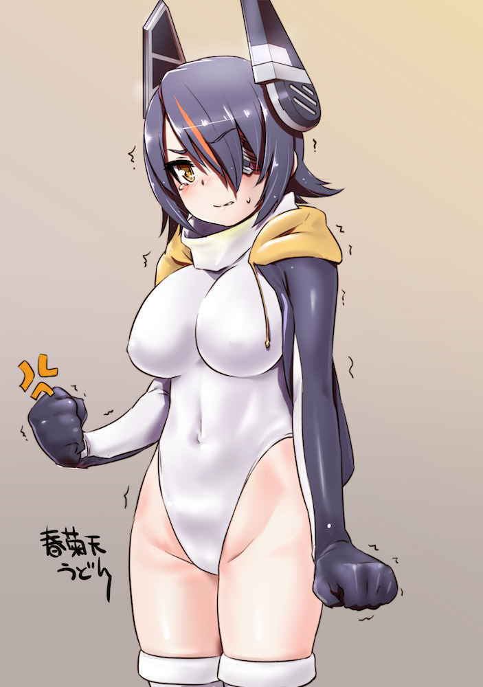 1girl, anger_vein, angry, blush, breasts, clenched_hands, cosplay, covered_navel