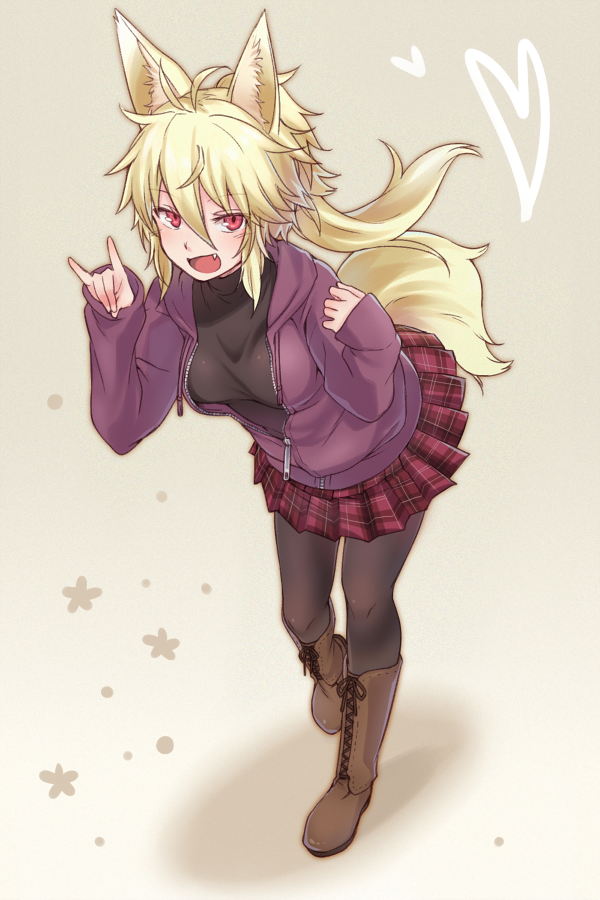 1girl, bangs, black_legwear, blonde_hair, boots, borrowed_character, breasts, eyebrows_visible_through_hair