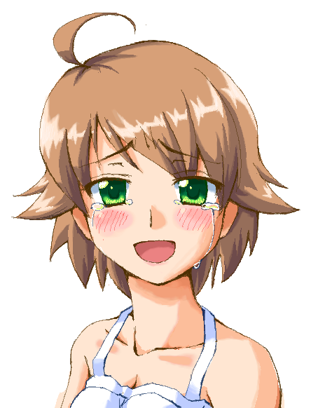 awakened_miki, blush, brown_hair, green_eyes, happy, hoshii_miki, hoshii_miki_(awakened), idolmaster