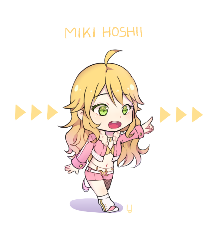 1girl, ahoge, arrow, belt, blonde_hair, character_name, chibi, ddhs