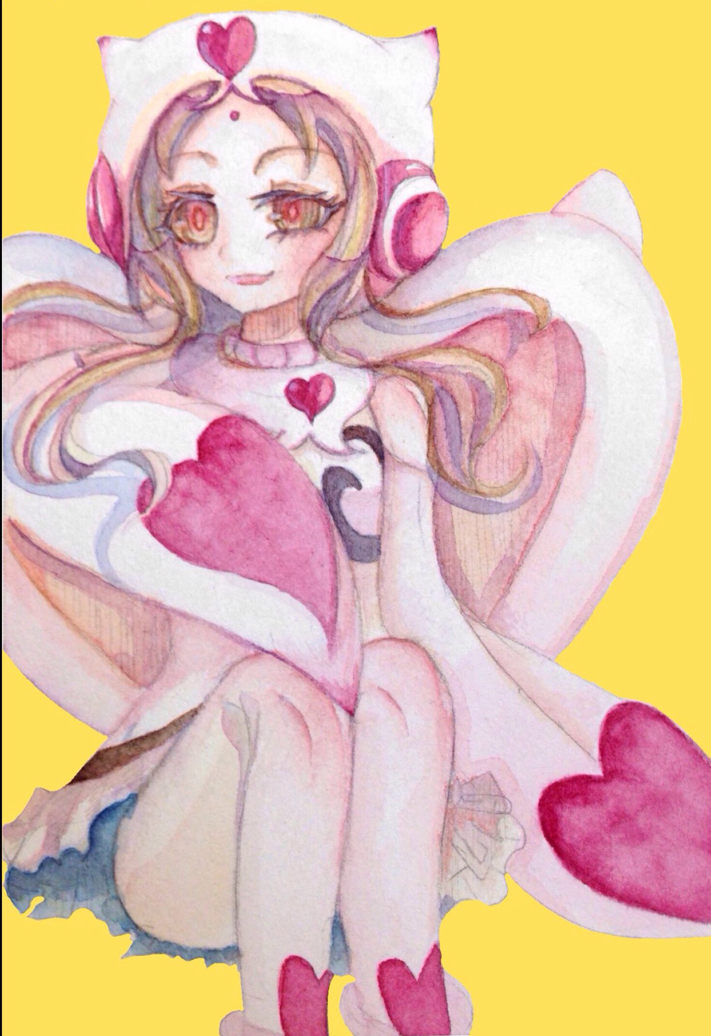 1girl, animal_hood, clio, heart, highres, hood, icchii, mahou_shoujo_ikusei_keikaku