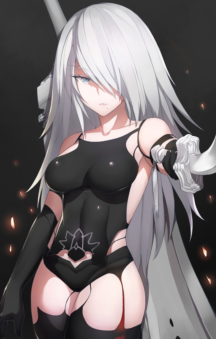 1girl, armpits, bare_shoulders, black_bra, black_legwear, black_shorts, blue_eyes, bra