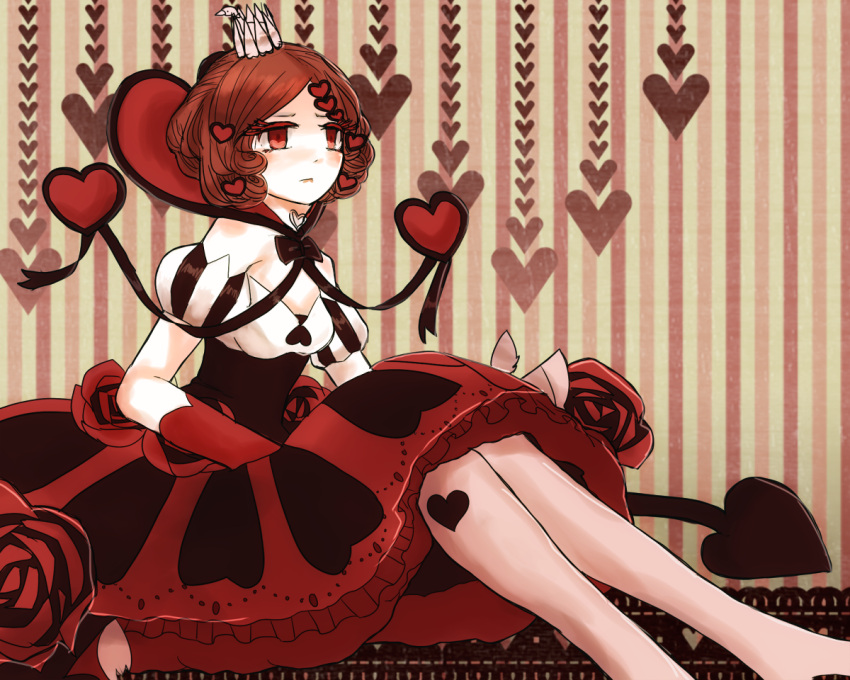 1girl, butter_run, crown, flower, grim_heart, heart, mahou_shoujo_ikusei_keikaku, mahou_shoujo_ikusei_keikaku_jokers