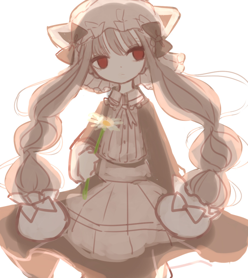 1girl, blonde_hair, butter_run, flower, highres, mahou_shoujo_ikusei_keikaku, mahou_shoujo_ikusei_keikaku_restart, maid