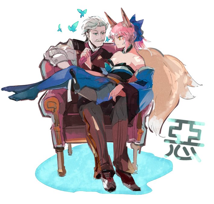 1boy, 1girl, animal_ears, bell, bell_collar, blue_eyes, blue_legwear, bow