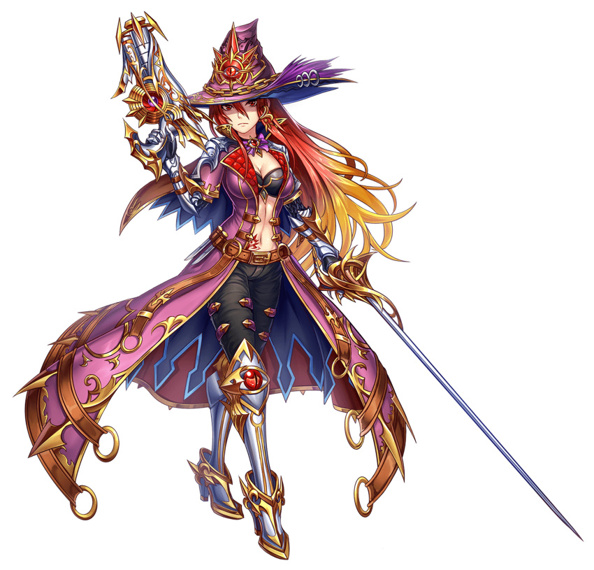 1girl, adriesta, adriesta_(brave_frontier), armor, belt, belt_buckle, bow, bowtie