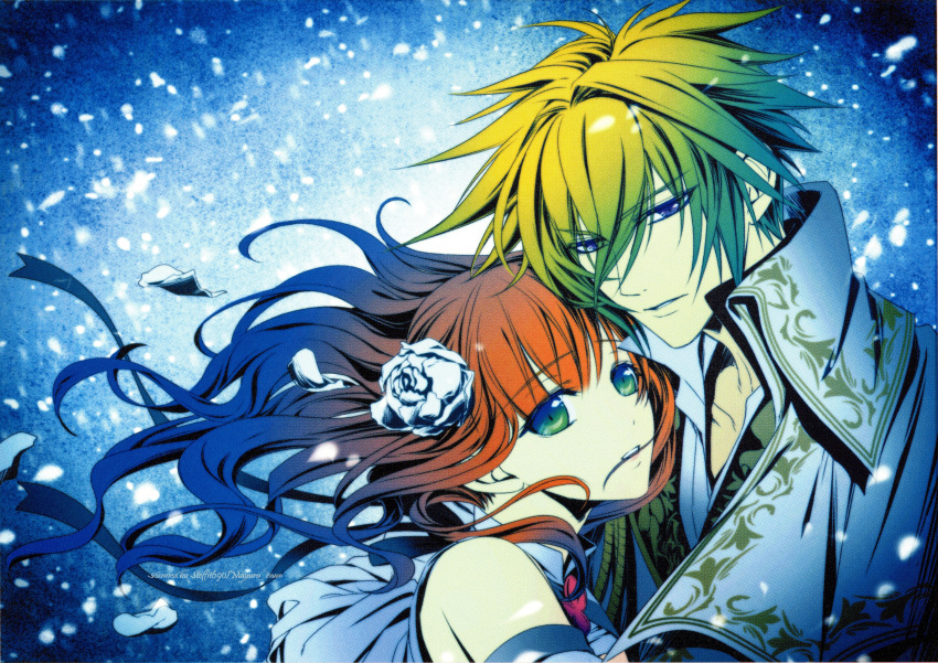 blonde_hair, green_eyes, mattheus_(moujuutsukai_to_ouji-sama), miko_(artist), moujuutsukai_to_ouji-sama, tiana_(moujuutsukai_to_ouji-sama)