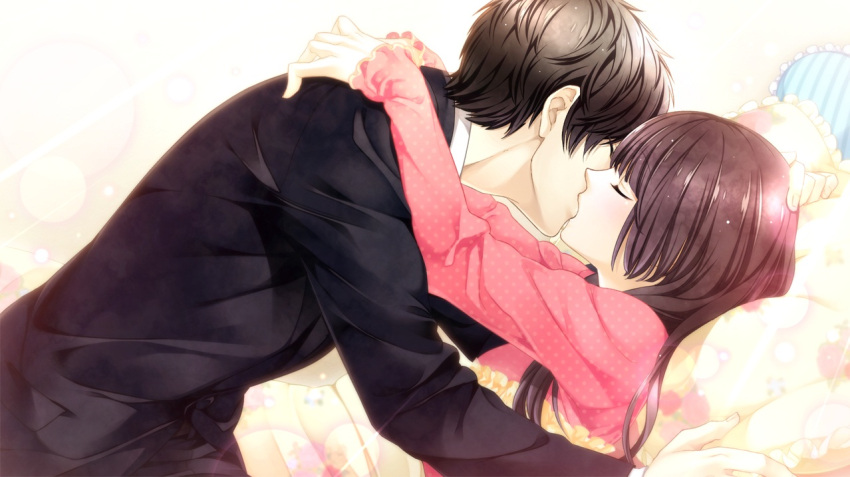 black_hair, brown_eyes, double_score, shinozawa_mai, suou_issei, violet_eyes