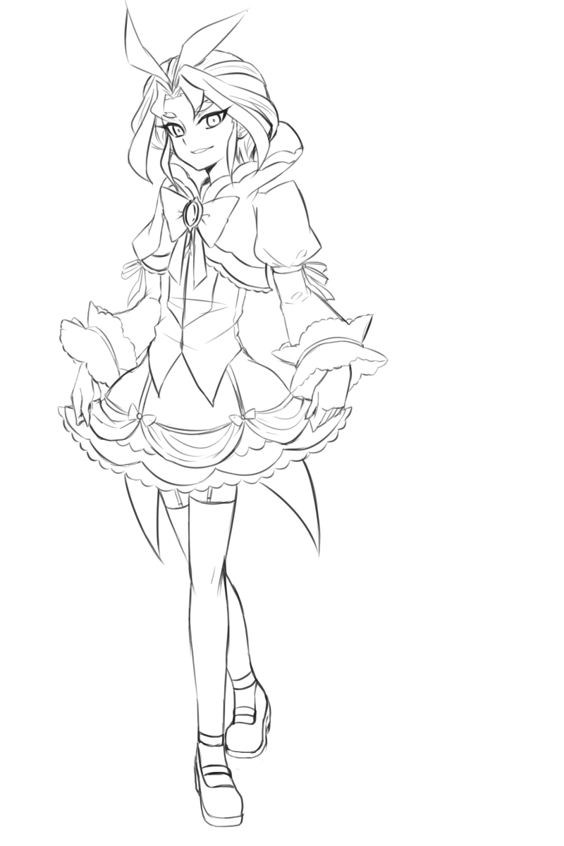 1girl, artist_request, female, genderswap, genderswap_(mtf), monochrome, solo, tagme