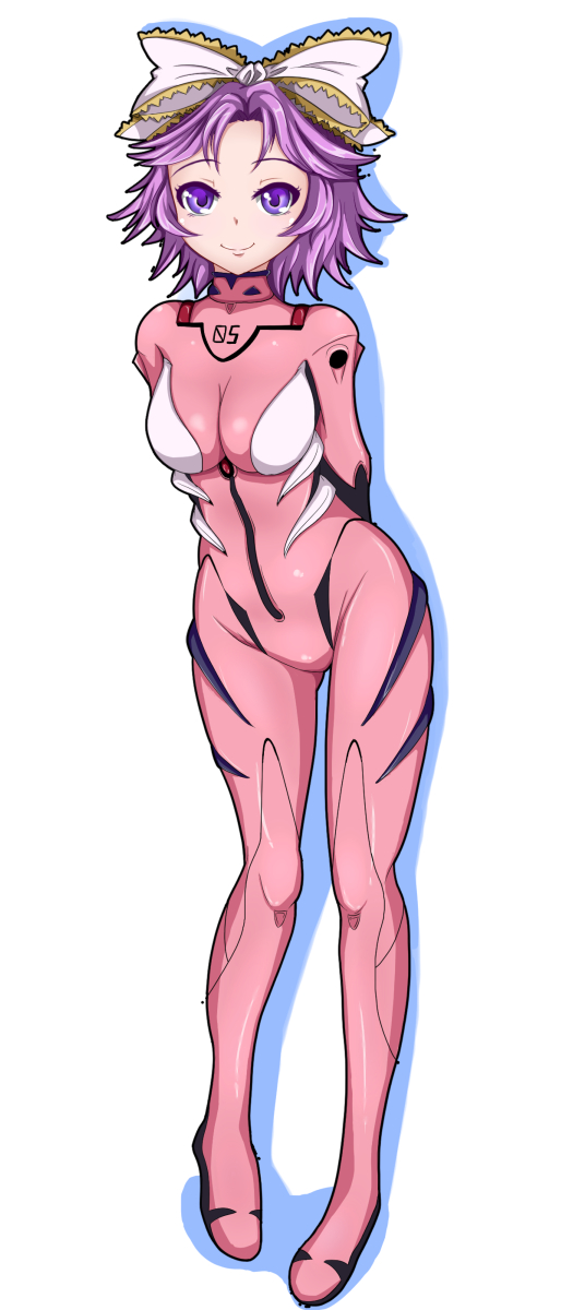 1girl, bodysuit, cosplay, full_body, hair_ribbon, highres, kazu_(euthanasia), latooni_subota