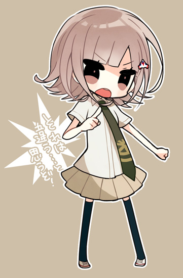 >:o, 1girl, :o, akebi_(kakororo), blonde_hair, brown_eyes, cosplay, dangan_ronpa