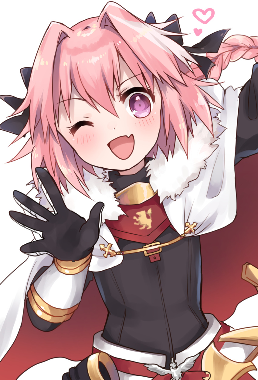1boy, absurdres, blush, braid, cape, fang, fate/apocrypha, fate/grand_order
