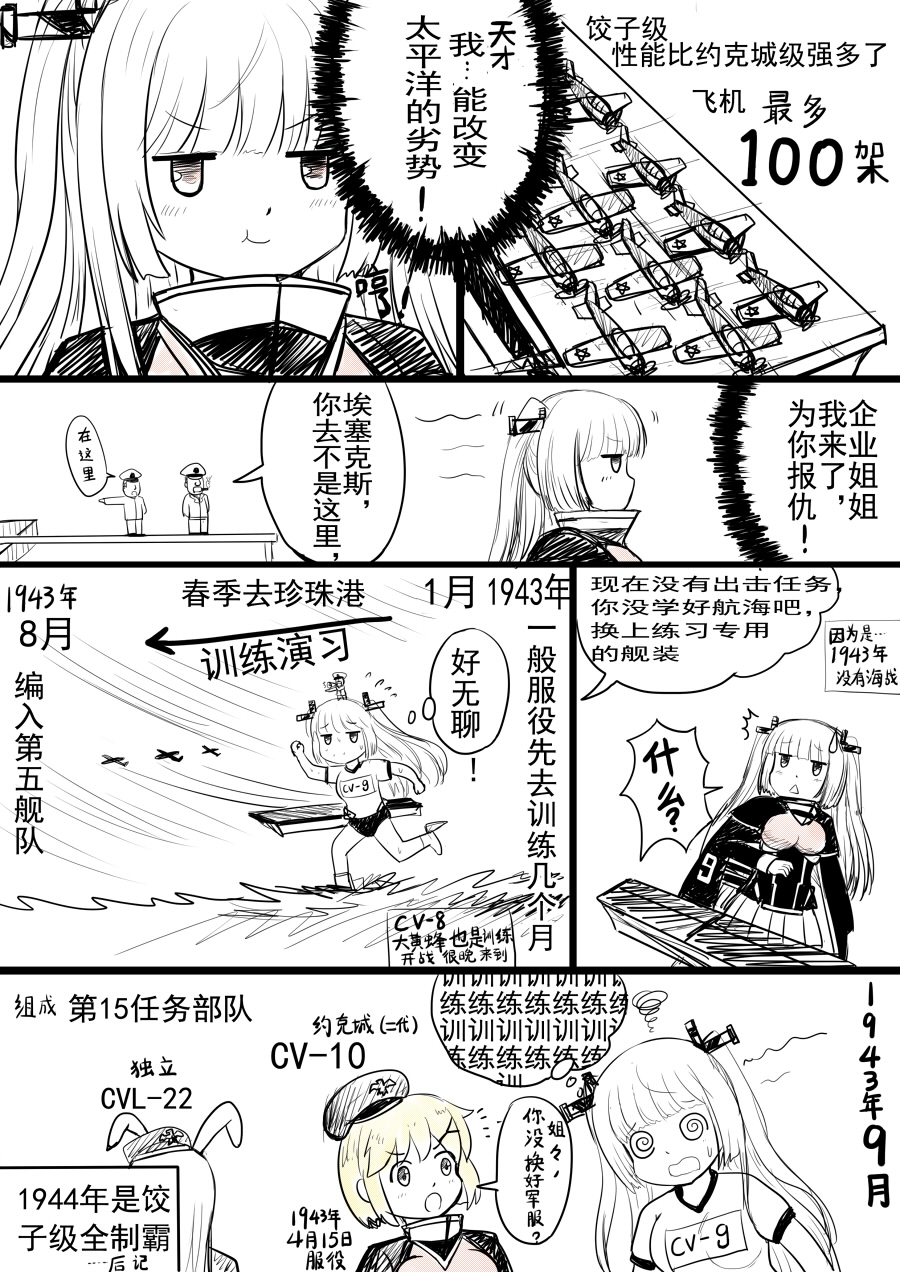 aircraft, blonde_hair, burama, chinese, comic, essex_(zhan_jian_shao_nyu), flight_deck, gym_outfit