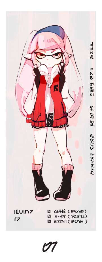 1girl, bangs, black_boots, black_skirt, blue_hat, blunt_bangs, boots, casual