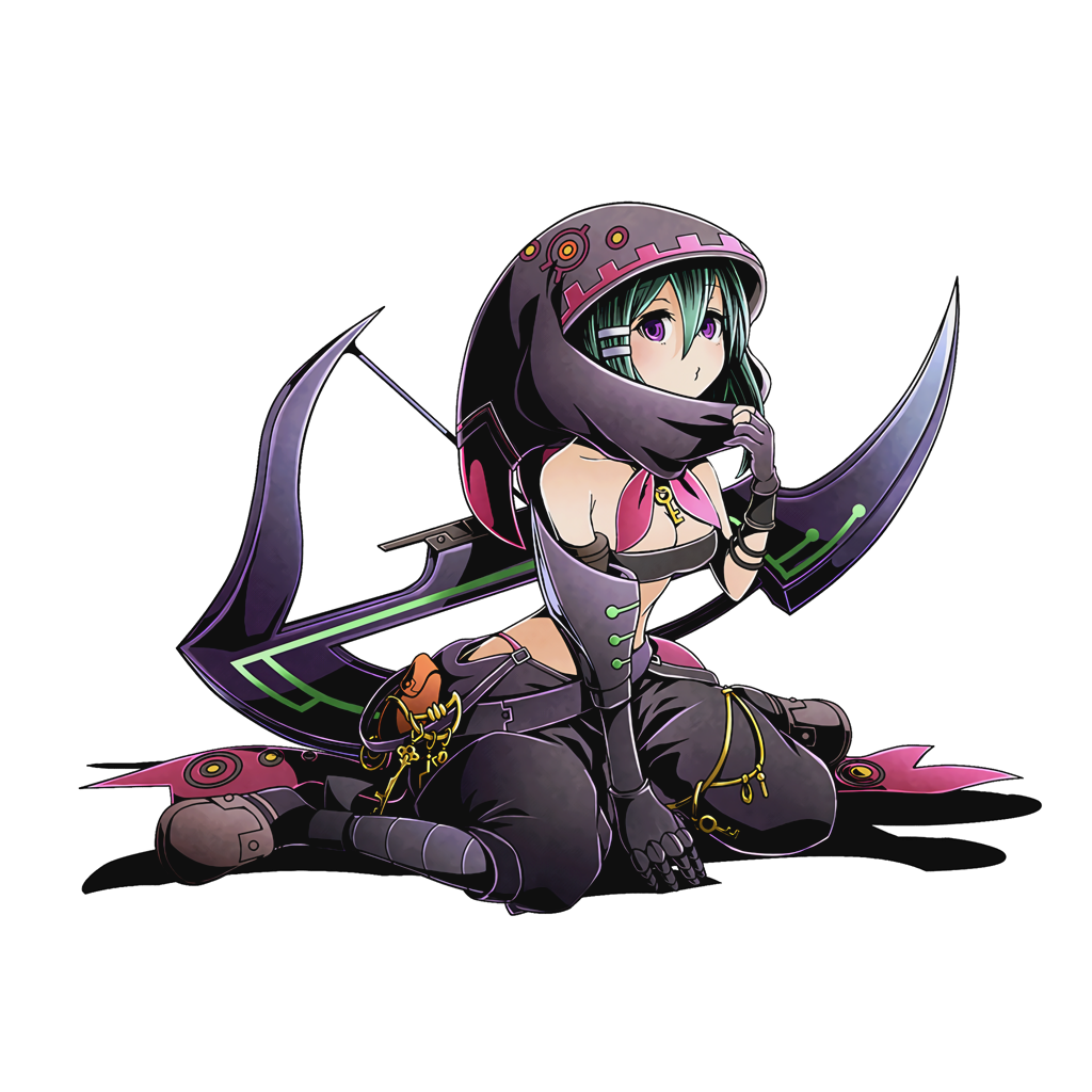 1girl, aqua_hair, bare_shoulders, black_pants, breasts, cleavage, collarbone, divine_gate