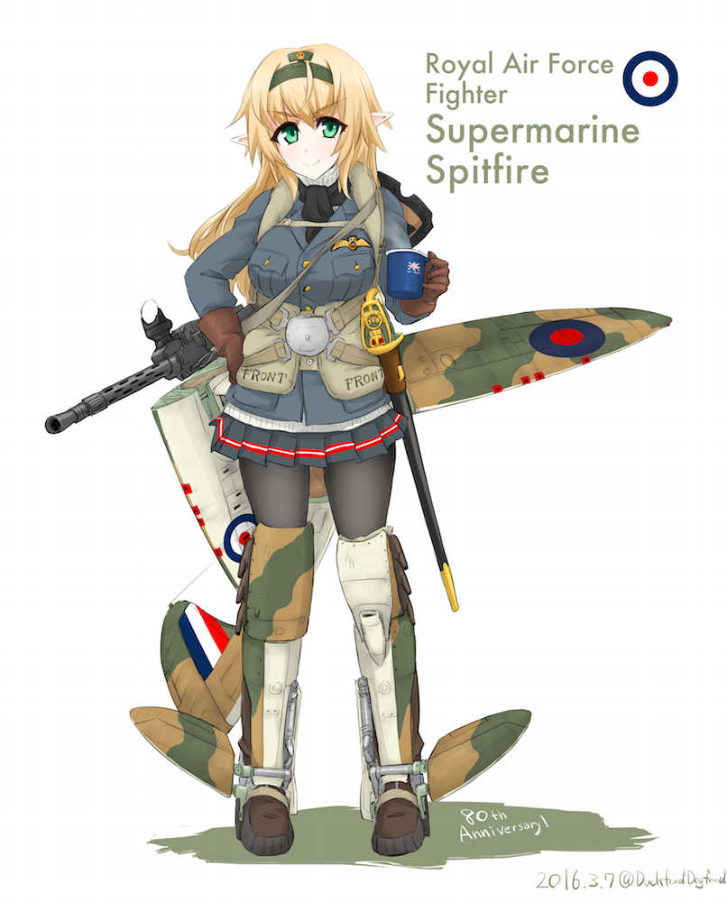 1girl, airplane_wing, blonde_hair, blue_jacket, boots, buttons, cup, dakku_(ogitsune)
