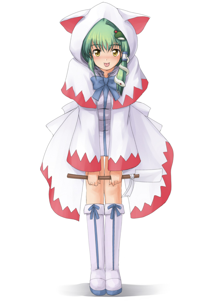 bent_over, boots, bow, cat_hood, devout, final_fantasy, frog, green_hair