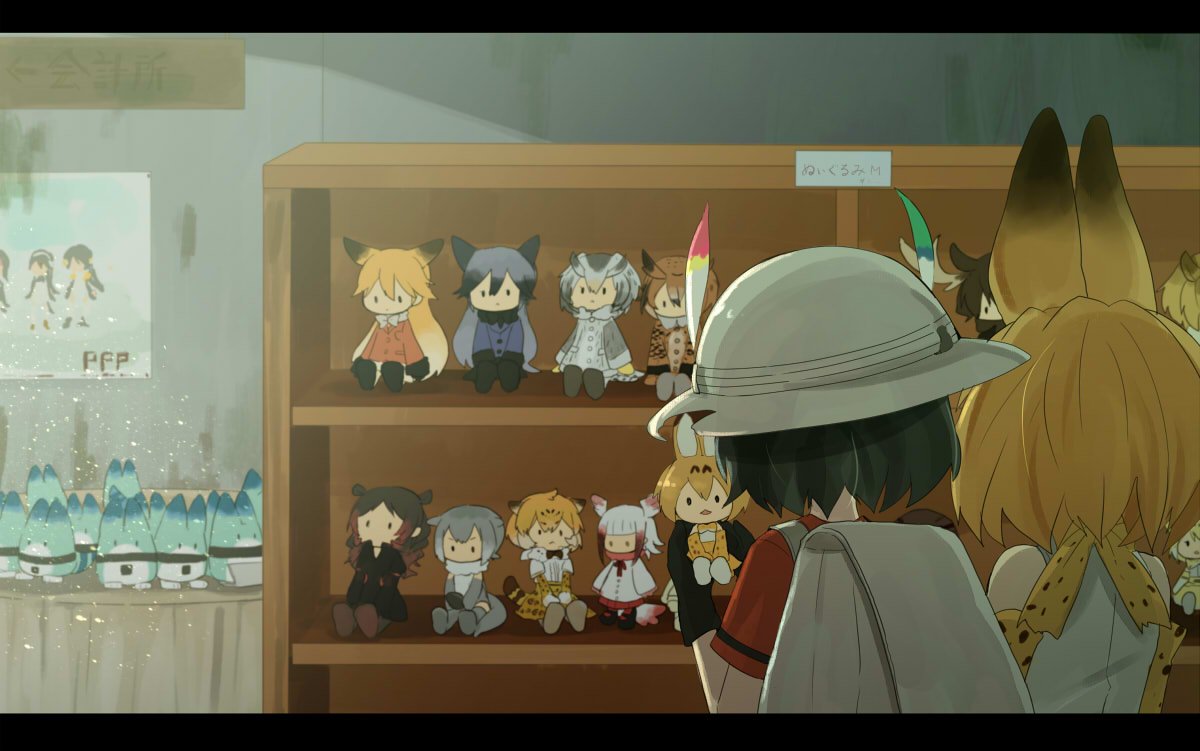 2girls, :<, :3, alpaca_suri, animal_ears, annin_musou, antlers, backpack