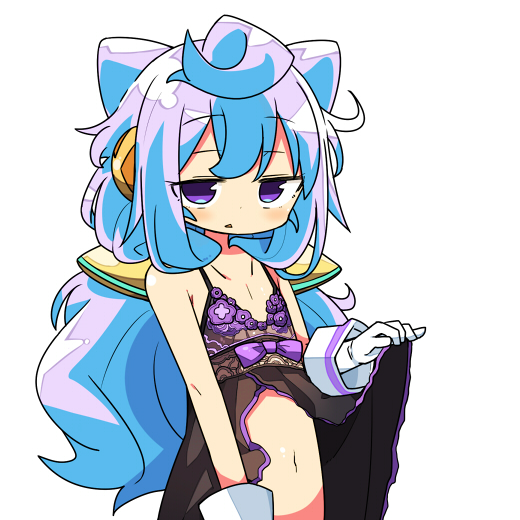 1boy, blue_hair, eyebrows_visible_through_hair, gloves, hacka_doll, hacka_doll_3, kanikama, long_hair