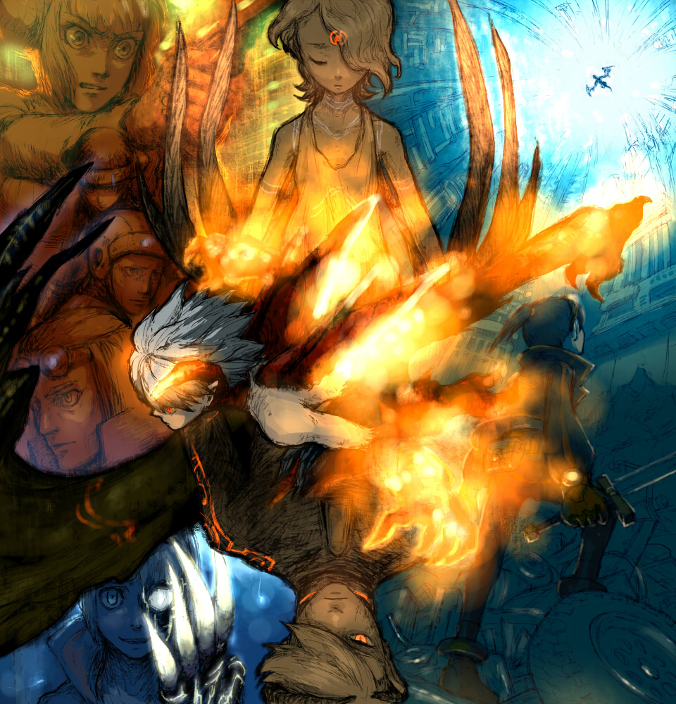 bosch_1/64, breath_of_fire, breath_of_fire_v, dress, lin_(breath_of_fire), multiple_boys, multiple_girls, nina_(breath_of_fire_v)