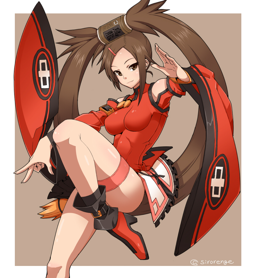 1girl, bare_shoulders, boots, breasts, brown_eyes, brown_hair, china_dress, chinese_clothes