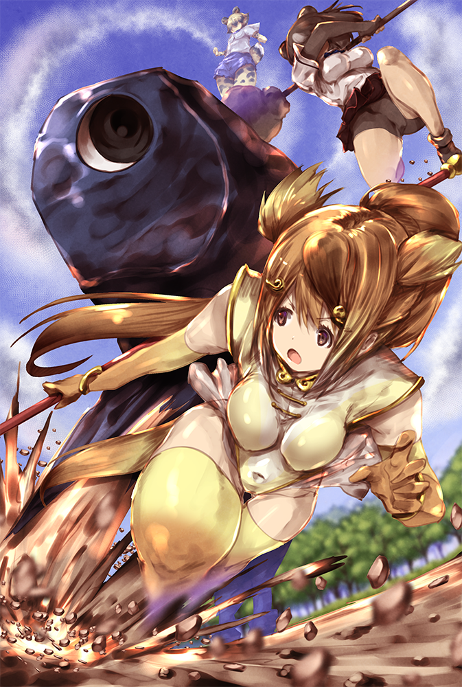 african_wild_dog_(kemono_friends), african_wild_dog_ears, african_wild_dog_tail, animal_ears, awa_(rosemarygarden), bear_ears, bear_paw_hammer, bike_shorts