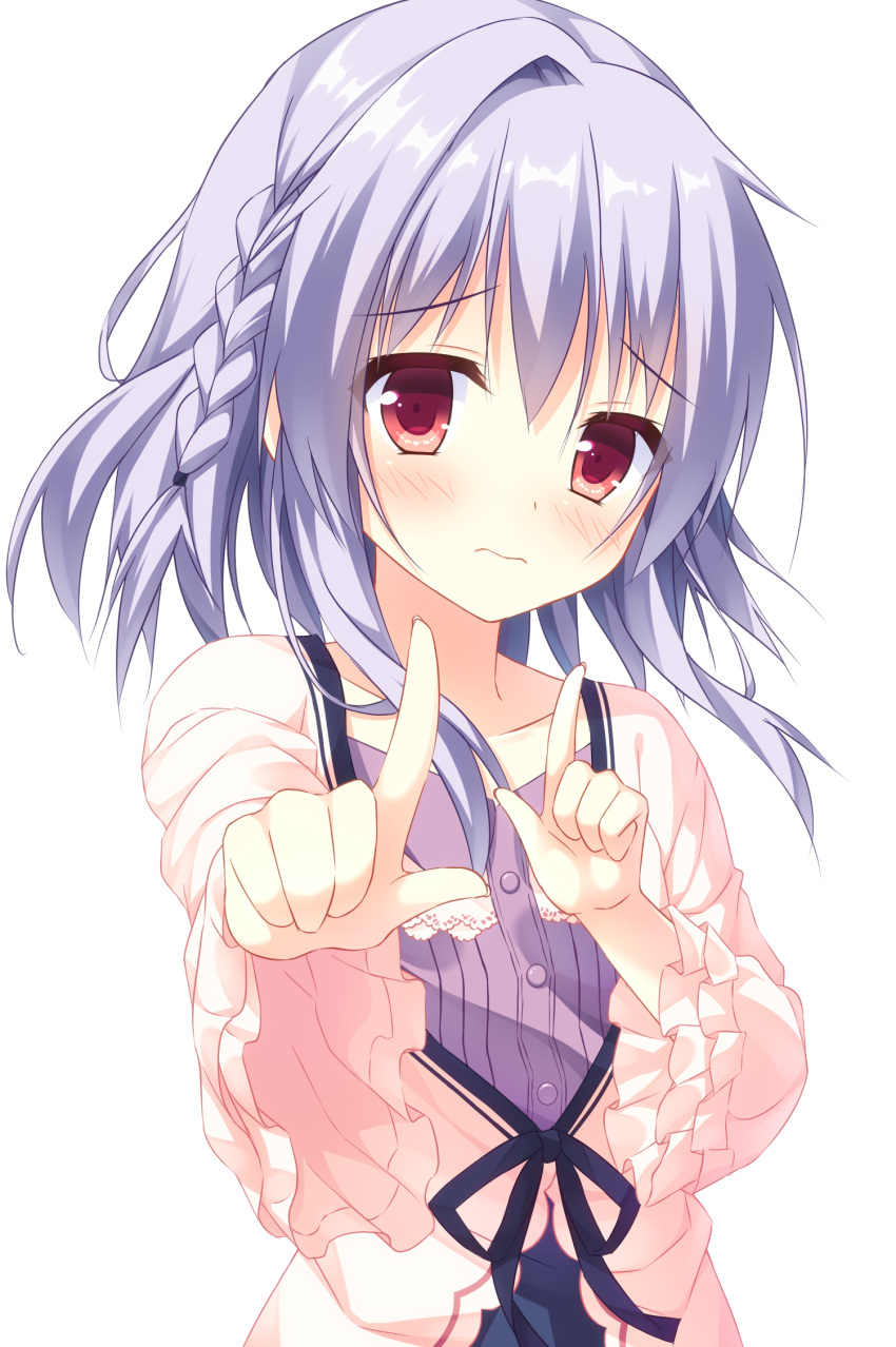 1boy, 3:, asuka_minato, bangs, blush, braid, buttons, closed_mouth