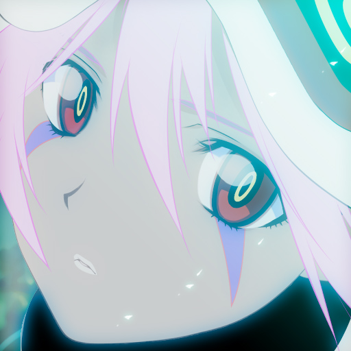 1girl, akio_(mememe), close-up, face, karas, red_eyes, solo, yurine_(karas)