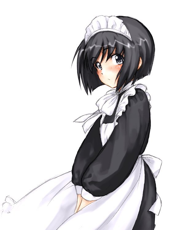 blush, bob_cut, grey_eyes, maid, maid_headdress, shirley, shirley_medison, short_hair
