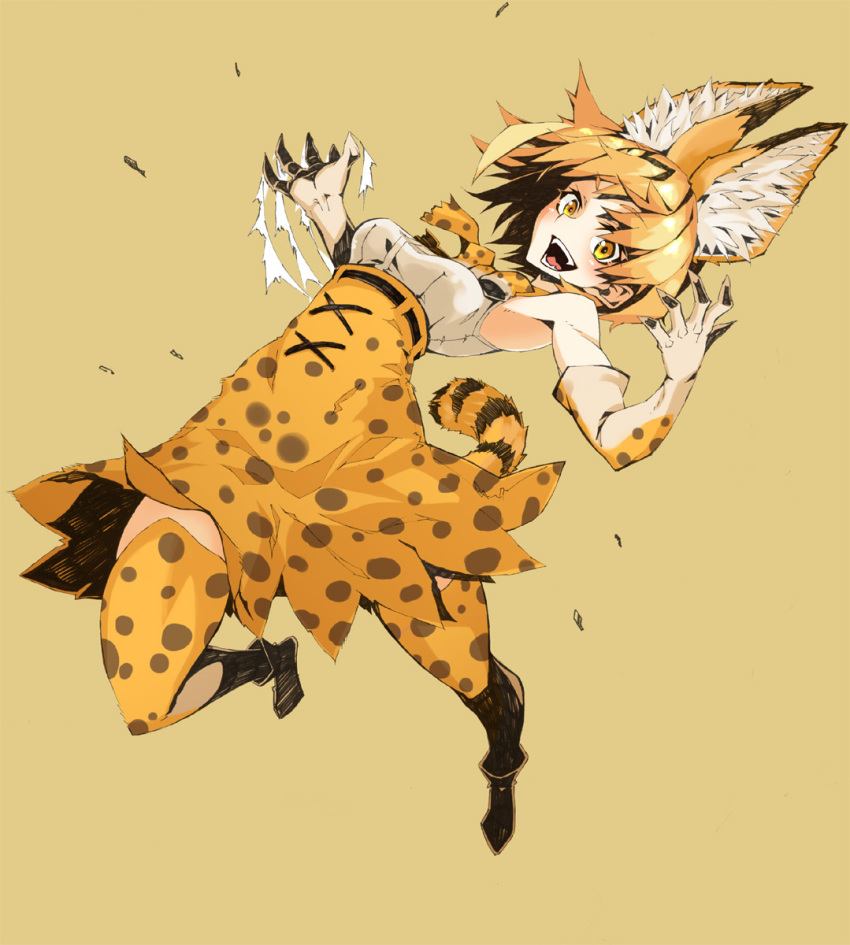 1girl, animal_ears, armpits, bare_shoulders, bow, bowtie, claws, elbow_gloves