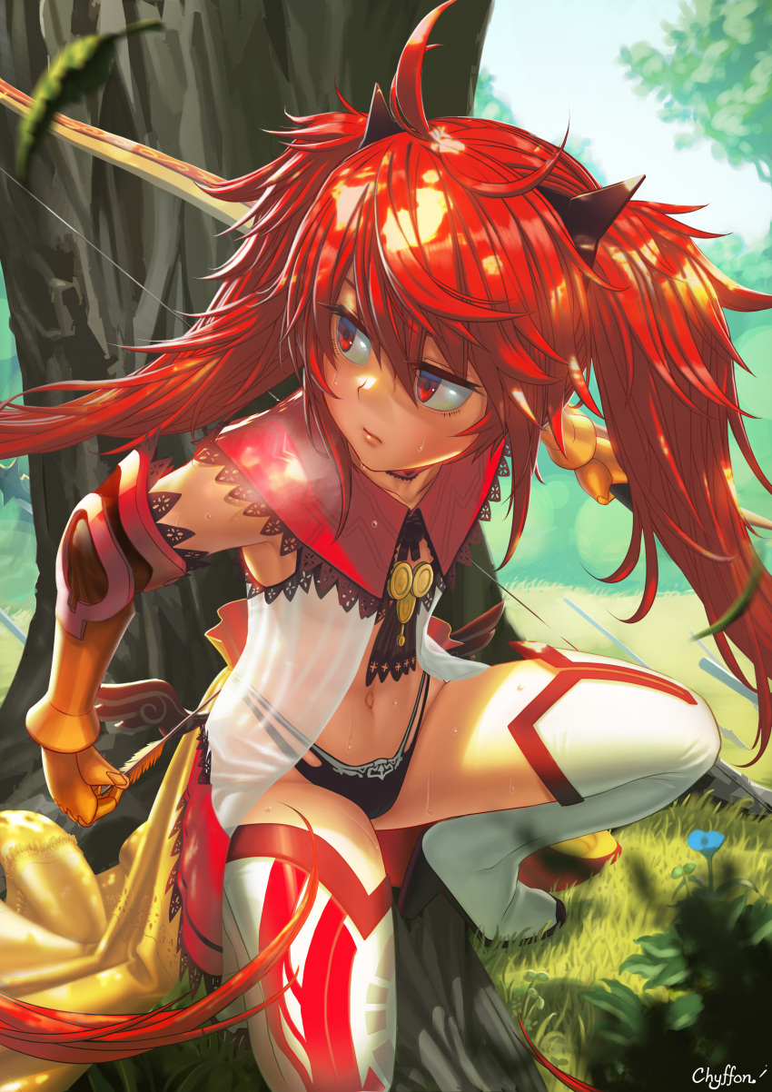 1girl, absurdres, arrow, bow_(weapon), chyffon, closed_mouth, commentary_request, fate/grand_order