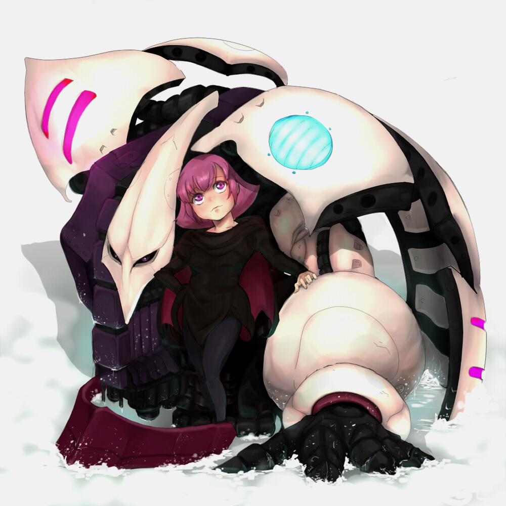 gundam, haman_karn, mecha, mineji, pantyhose, pink_eyes, pink_hair, short_hair