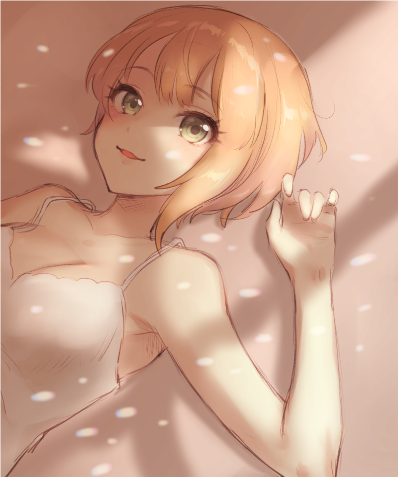 1girl, blonde_hair, blue21, eyebrows_visible_through_hair, green_eyes, idolmaster, idolmaster_cinderella_girls, looking_at_viewer