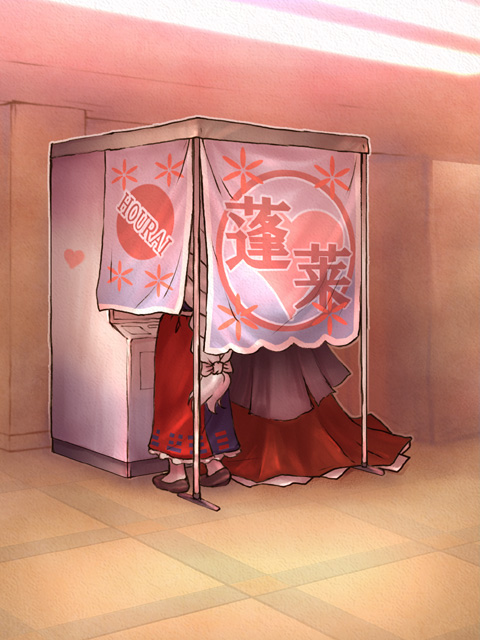 houraisan_kaguya, long_hair, long_skirt, photo_booth, sankuma, skirt, touhou, very_long_skirt